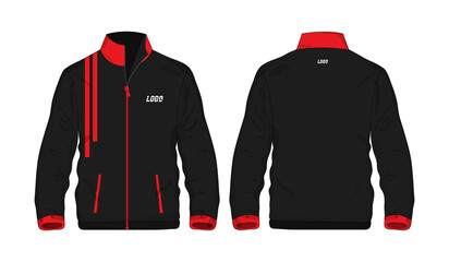 Sport Jacket red and black template for design on white background. Vector illustration eps 10 - obrazy, fototapety, plakaty