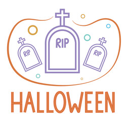 halloween lettering and gravestone