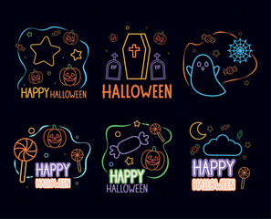 halloween illustrations set