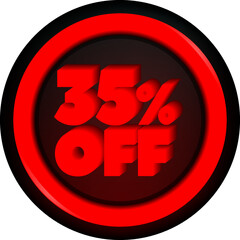 TAG 35 PERCENT DISCOUNT BUTTON BLACK FRIDAY PROMOTION FOR BIG SALES