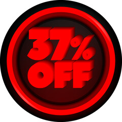 TAG 37 PERCENT DISCOUNT BUTTON BLACK FRIDAY PROMOTION FOR BIG SALES