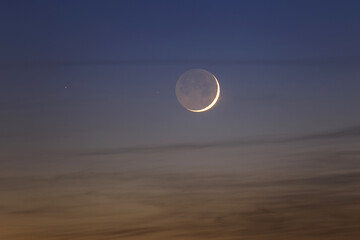 Earthshine Crescent Moon