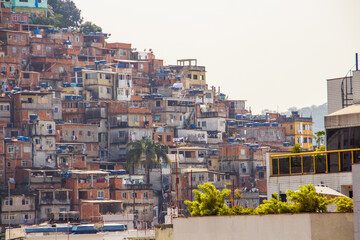 Fototapeta na wymiar Cantagalo favela in the Ipanema neighborhood of Rio de Janeiro.