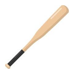 Vector graphic of wood baseball stick. Baseball equipment illustration with flat design style. Suitable for poster or content design assets