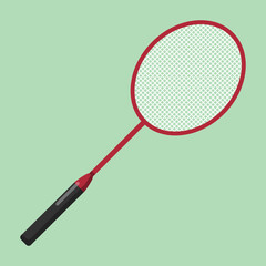 Vector graphic of badminton racket. Racquet illustration with flat design style. Suitable for poster or content design assets