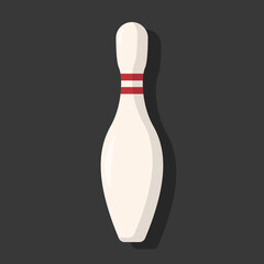 Vector graphic of bowling pin. Bowling equipment illustration with flat design style. Suitable for poster or content design assets