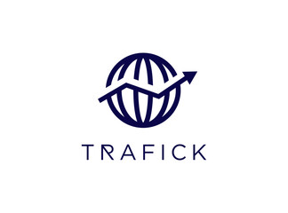 Blue Globe and Arrow Logo for Global Companies