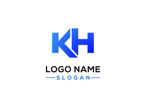 Simple letter KH logo design template on white background. suitable for personal logo branding