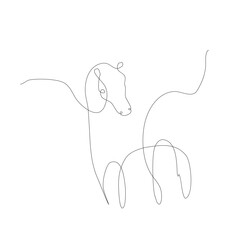 Horse line art contour drawing 