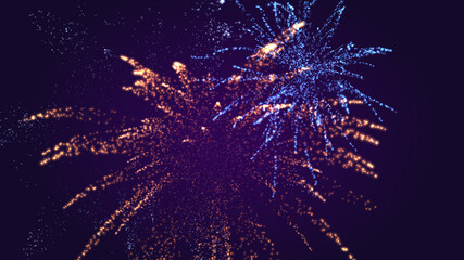 Abstract background with colorful fireworks lights