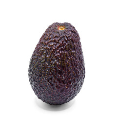 ripe hass avocado isolated on white background