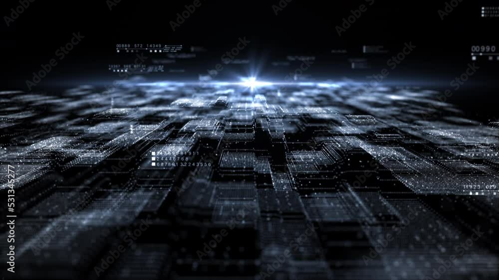 Poster digital cyberspace and digital data network connections concept. transfer digital data hi-speed inte