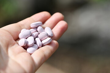 hand the palm of one s hand health pill medicine supplement