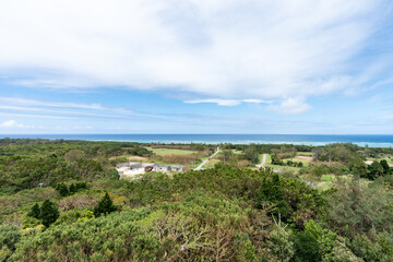 沖縄県・多良間島・八重山遠見台から見下ろす景色