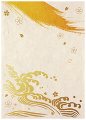 金箔和柄模様_和紙背景