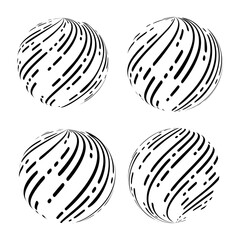 Abstract grunge line sphere globe textured background design vector