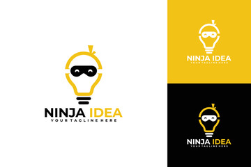 ninja idea logo vector design template
