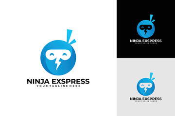 ninja express logo vector design template