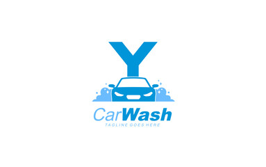 Y logo carwash for identity. car template vector illustration for your brand.