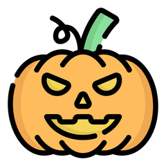 pumpkin line color icon
