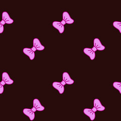 Bows. Vector seamless pattern. Background illustration, decorative design for fabric or paper. Ornament modern