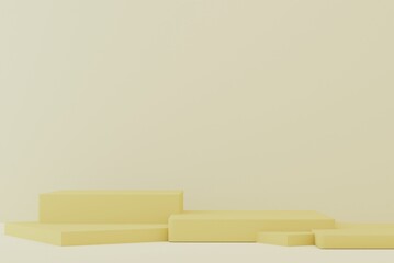 Empty podium with hipster white pink abstract pastel background composition, Abstract Platforms for cosmetic product presentation, 3d illustration pedestal for display creative Minimal concept.