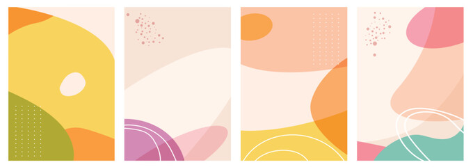 Set of minimalist handdrawn abstract fluid shape