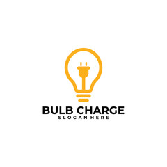 bulb charge logo vector design template