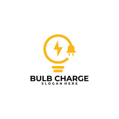 bulb charge logo vector design template