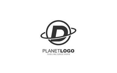 D logo planet for identity. world template vector illustration for your brand.
