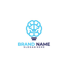 brain idea logo vector design template