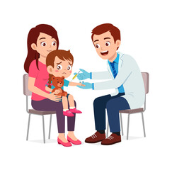 doctor do examine to little kid to check the illness