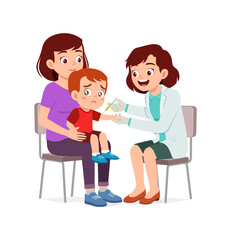 doctor do examine to little kid to check the illness