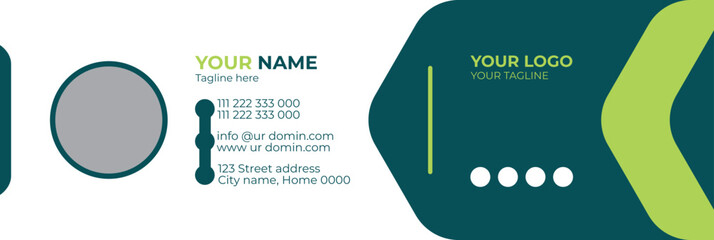 Corporate Email signature template or email footer and personal social media cover templates with an author photo place creative modern layout