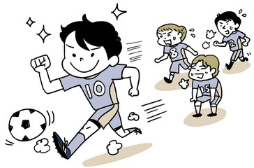 サッカーが得意な男子と苦手な男子 © ASAKURA Chinatsu