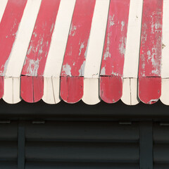 vintage decorative wood awning at the concession cabin in the park