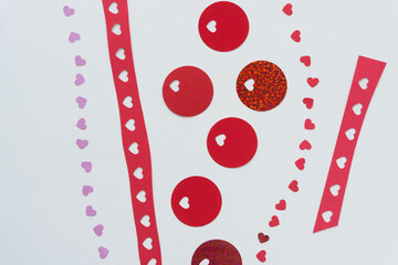 red and white background with hearts