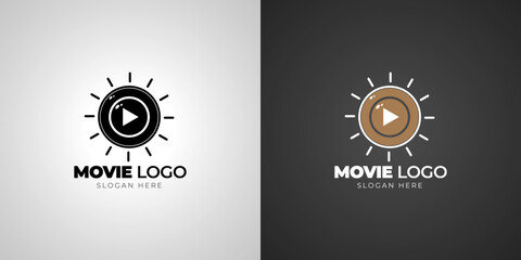 Cinema Movie Logo with Gradient Background Template