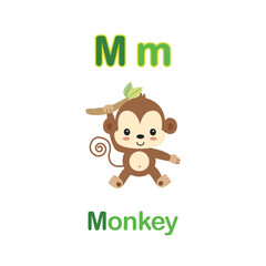 Cute Animals alphabet for kids education.