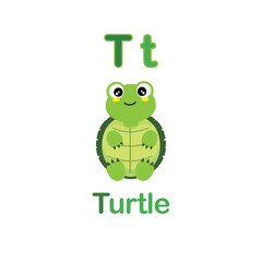 Cute Animals alphabet for kids education.