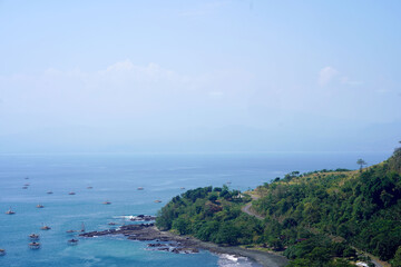 Aerial view of coastline