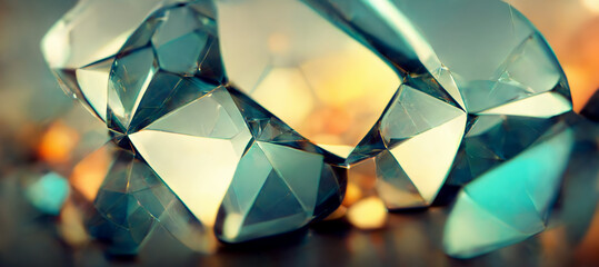 Fototapeta 3D illustration. Realistic abstract and luxury and shiny diamond background obraz