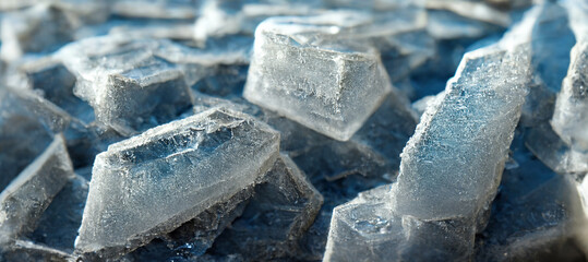 Ice cube texture close up realistic. 3D rendering