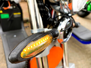 chrome led yellow electric motorcycle signal light system