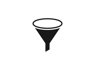 funnel icon of glyph style design vector template.