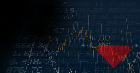 Digital illustration of data processing and statistics