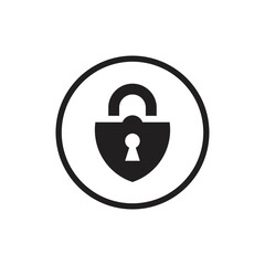Lock padlock logo illustration, padlock shield logo icon vector