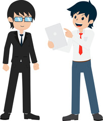 Salary Man 01 Talking with Colleagues