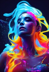Woman in Neon Acrylic