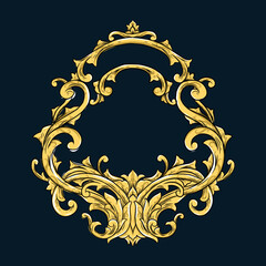 Oriental vector ornament with arabesques and floral elements.